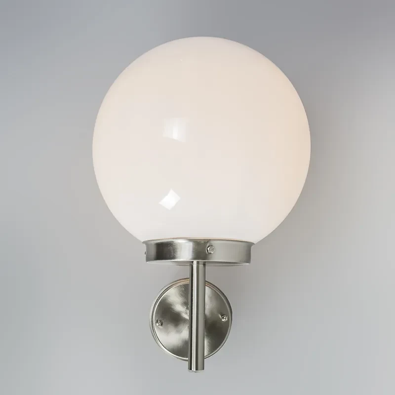 Moderne Buitenwandlamp Staal RVS IP44 Sfera Modern E27 IP44