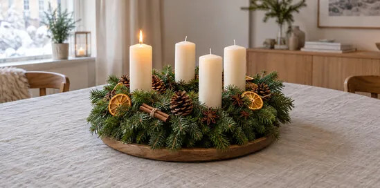 Adventskrans: zelf maken en de kaarsen aansteken