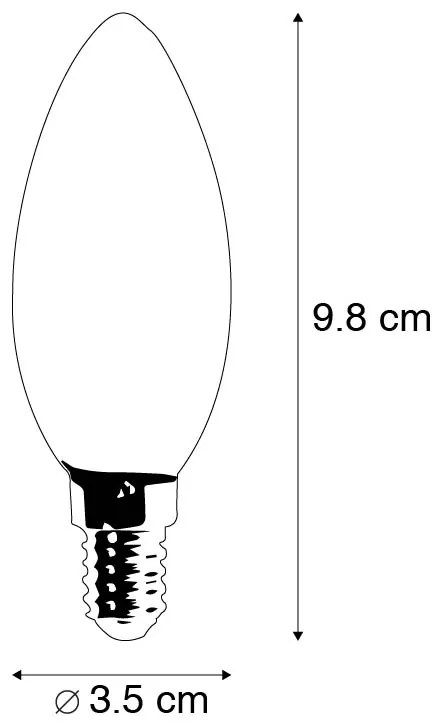 Set van 5 E14 dimbare LED kaarslampen B35 5W 380 lm 2700K