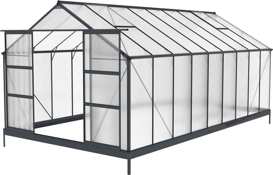 Azalia aluminium serre 2,5 x 5,5 m CoverTech antraciet