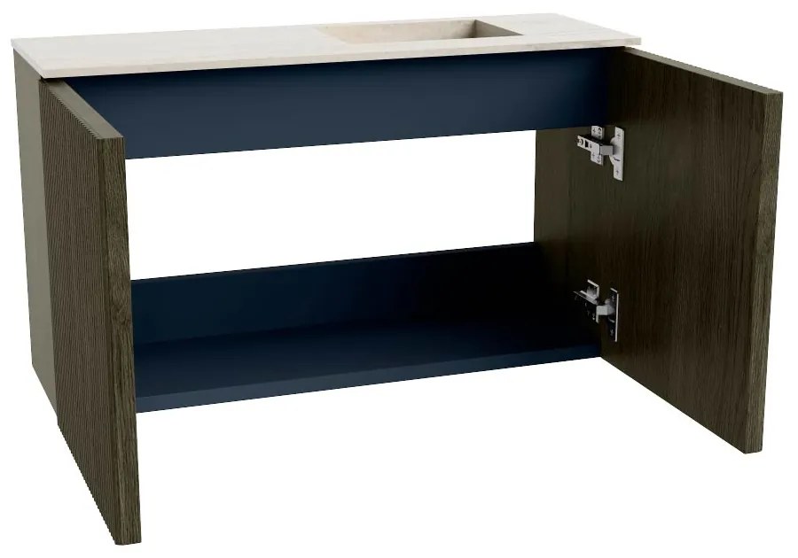 Mondiaz Joya DLux 70cm toiletmeubel shadow met wastafel faye rechts 1 kraangat meli