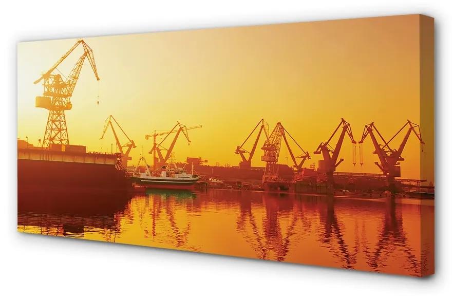 Foto op canvas Gdańsk shipyard sunrise 100x50 cm