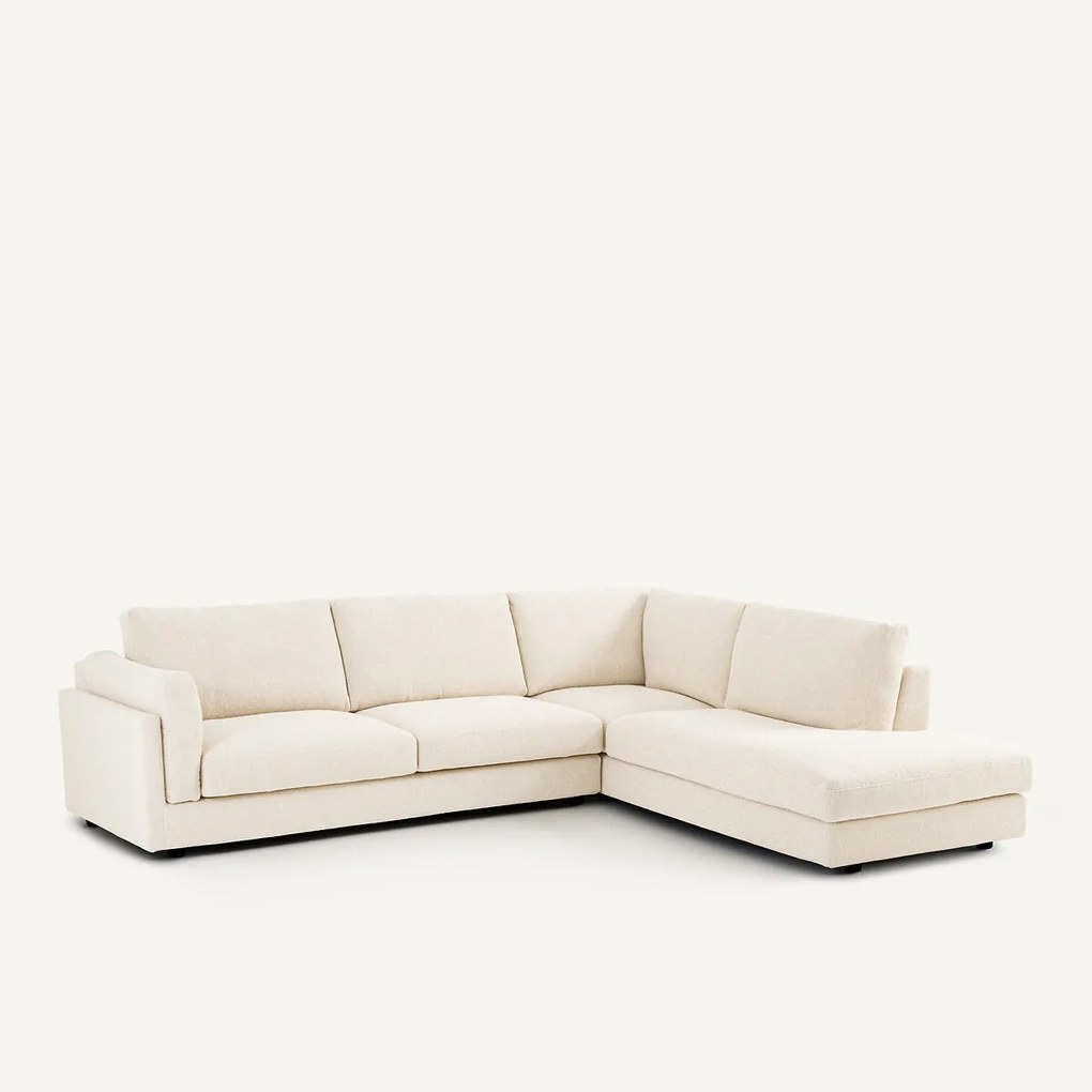 Omvormbare hoekbank met longchair, bouclé stof, César