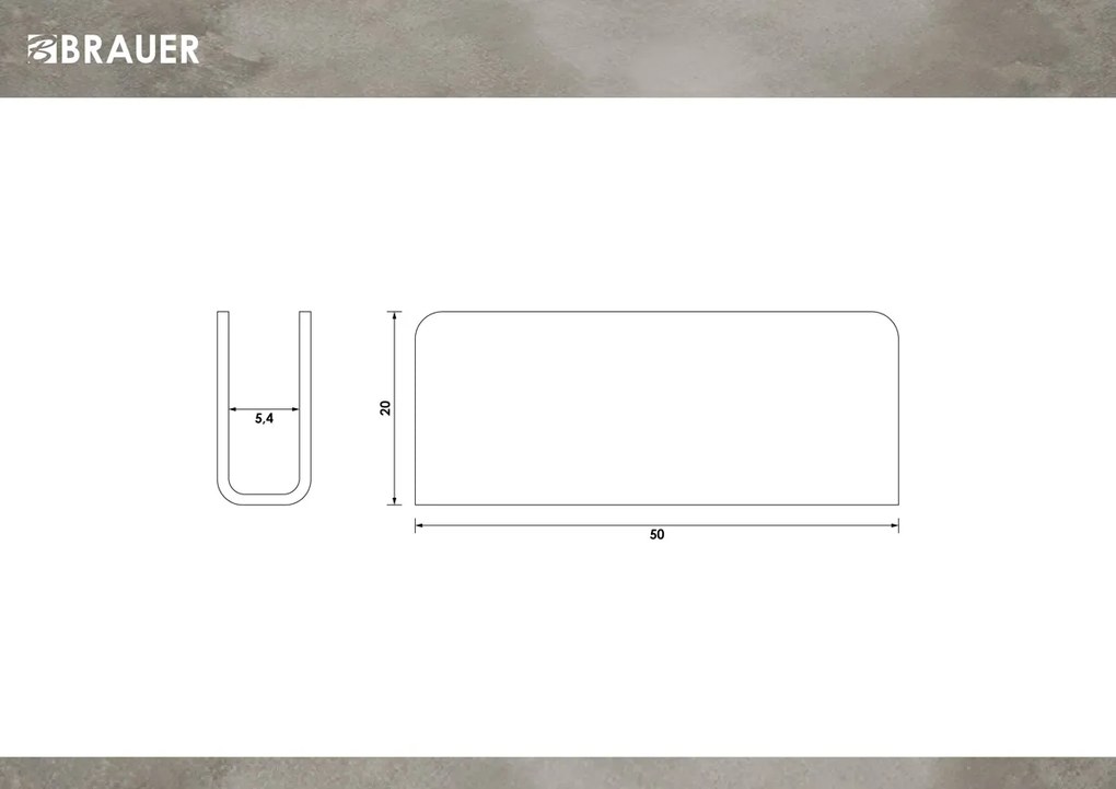 Brauer spiegeldeurgreep 5cm model A chroom