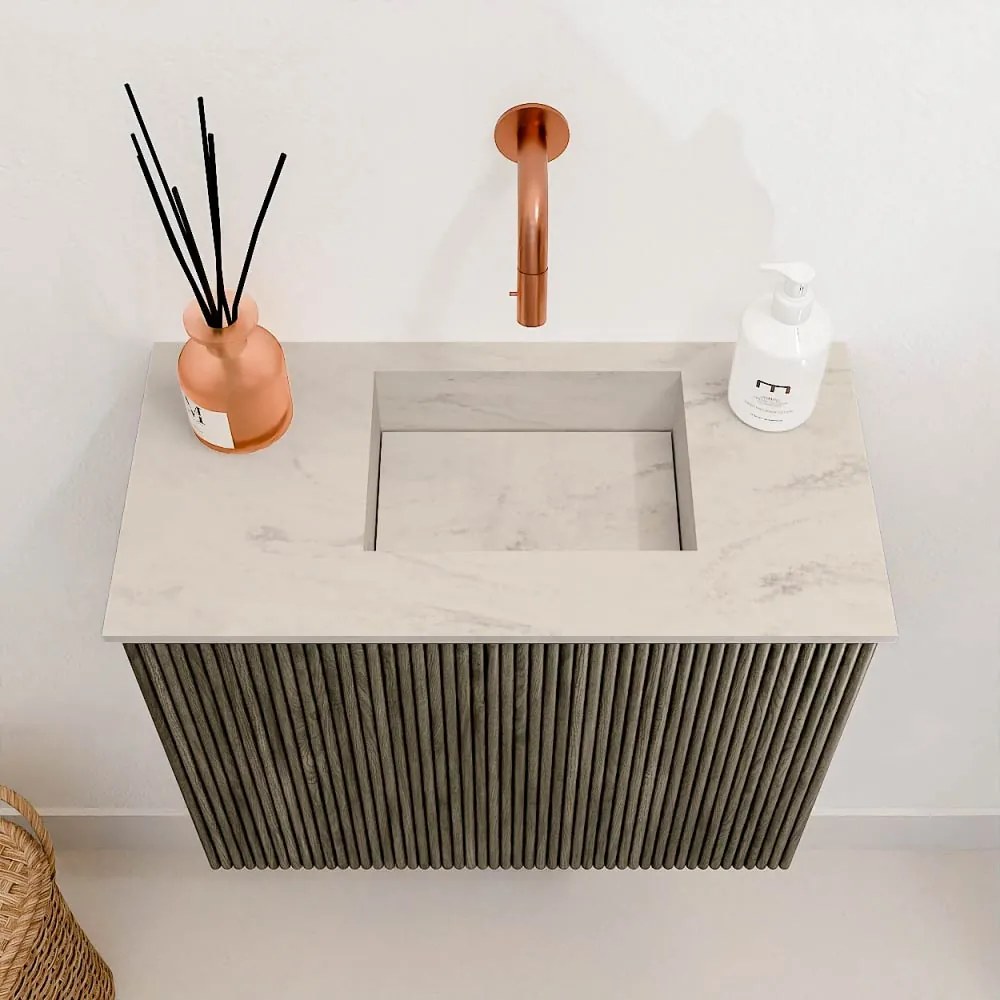 Mondiaz Joya DLux 50cm toiletmeubel shadow met wastafel faye rechts zonder kraangat opalo