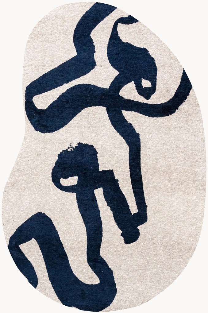 Wasbaar jacquard in- & outdoor vloerkleed Ribbon in organische vorm