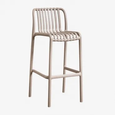Stapelbare Hoge Kruk Van Polypropyleen Wendell Moka Bruin & ↑75 Cm - Sklum