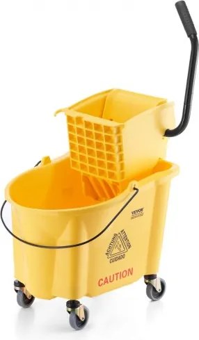 VEVOR dweil-emmer met wringer, 35 liter commerciële dweil-emmer met zijwringer, dweil-emmer en wringer-combo op wielen, professionele/industriële/commerciële vloerreiniging