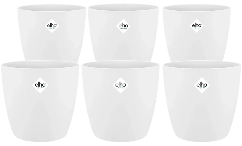 6x Pot Elho Brussels round wit