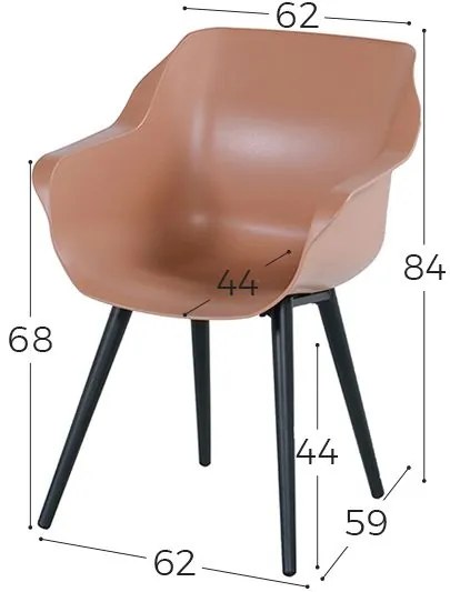 Sophie Element/Rome grey 100x100 cm. 4-persoons tuinset - Terra/Teak