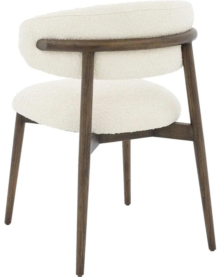 Goossens Eetkamertoel Diede met Massief Houten Frame beige stof leuning, stijlvol landelijk