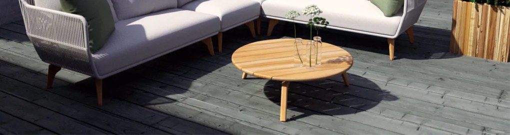 4 Seasons Outdoor Zucca salontafel Ø 90 cm * SALE *  Loungetafel    houtkleur weerbestendig