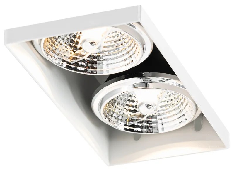 Set van 6 inbouwspots wit GU10 70mm 2-lichts trimless - Oneon