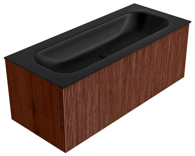 Mondiaz Kurve 110cm badmeubel ruby met 1 lade en wastafel big medium midden 1 kraangat urban