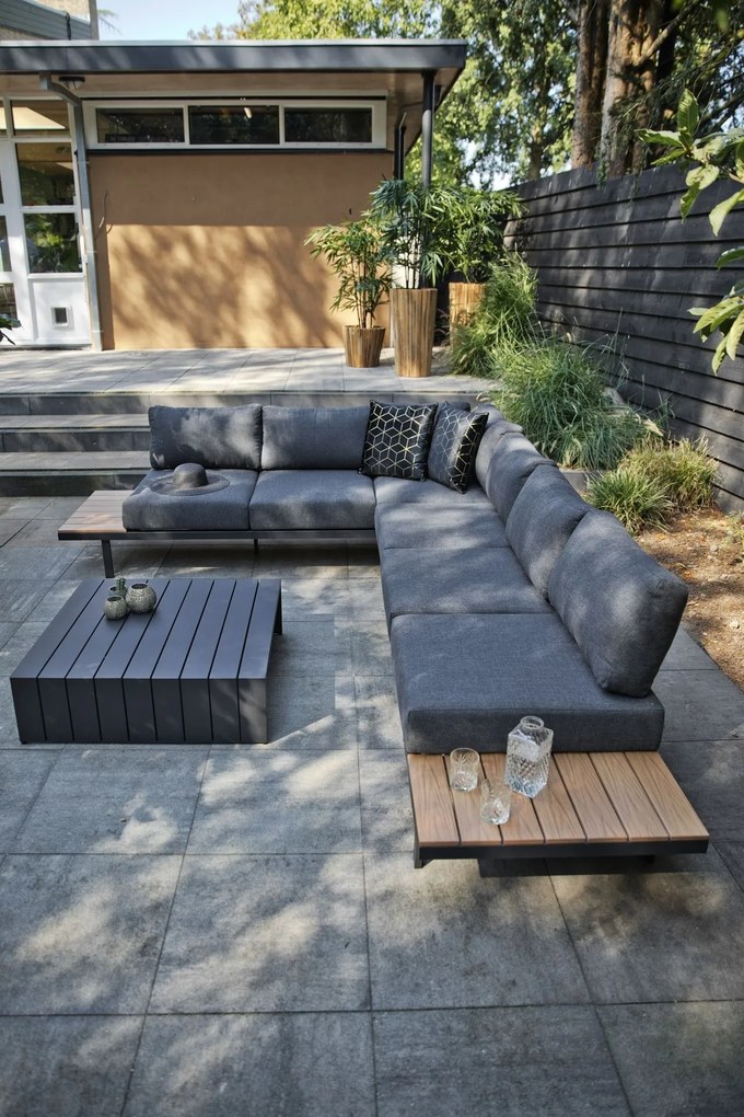 Exotan Hoek Loungeset - Bari - Antraciet - Aluminium - Polywood - Exotan