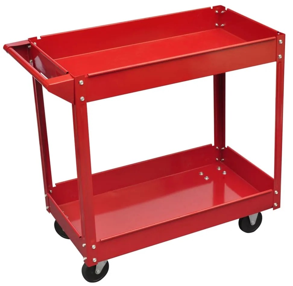 vidaXL 140154 Workshop Tool Trolley 100 kg Red