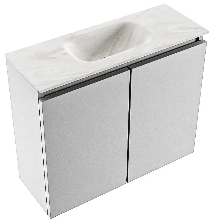 Mondiaz Ture DLux toiletmeubel 60cm plata met wastafel ostra midden met kraangat