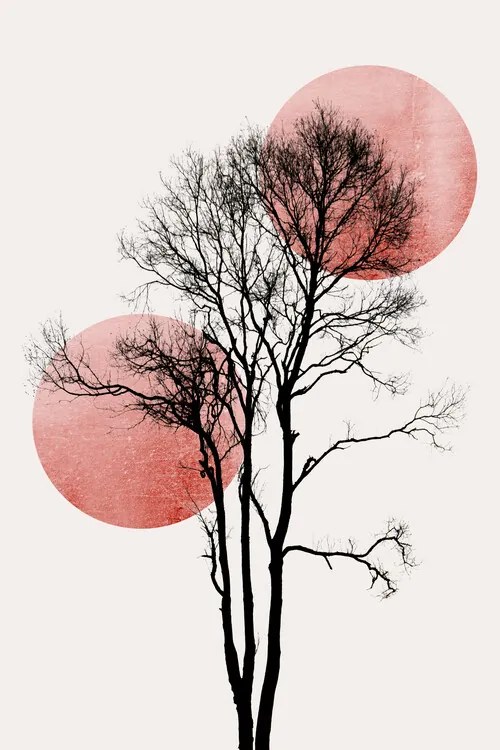 Ilustratie Sun and Moon hiding ROSÈ, Kubistika