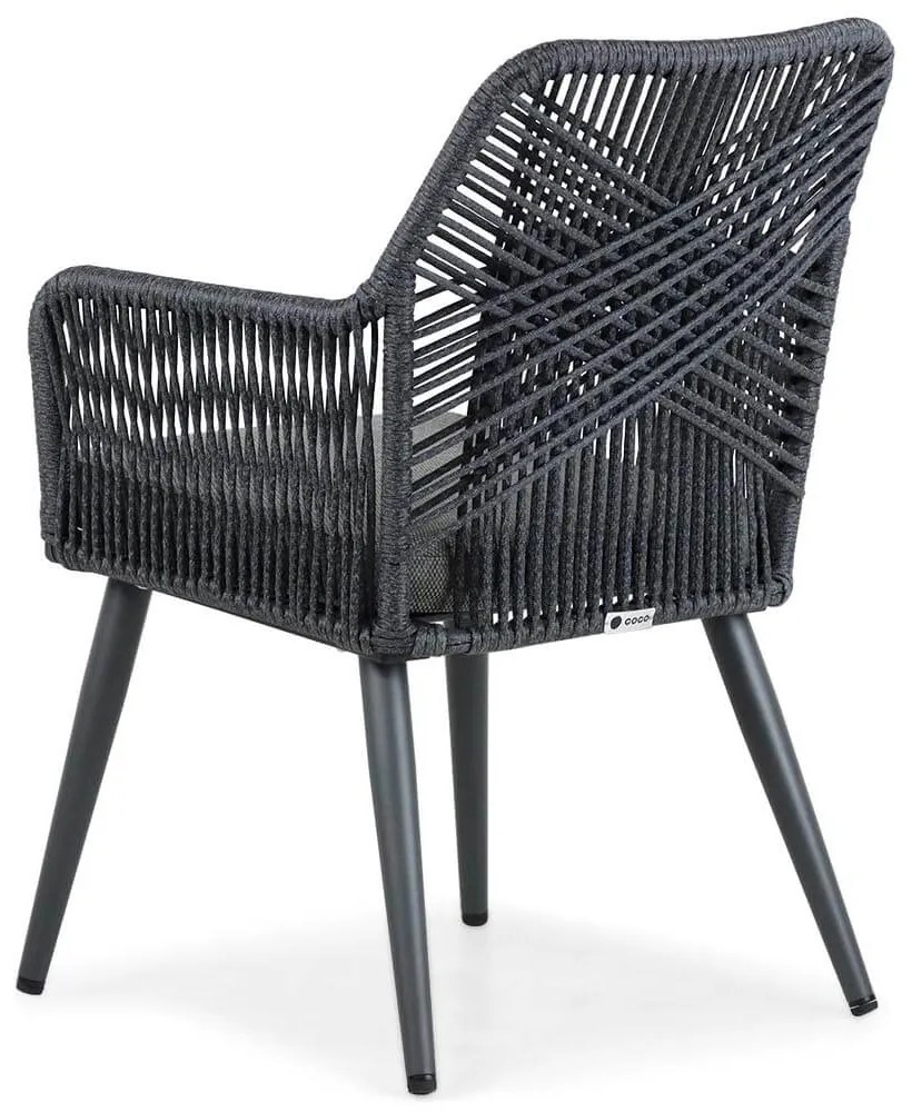 Tuinset 4 personen 180 cm Aluminium/wicker Grijs Coco Vedra/Matale