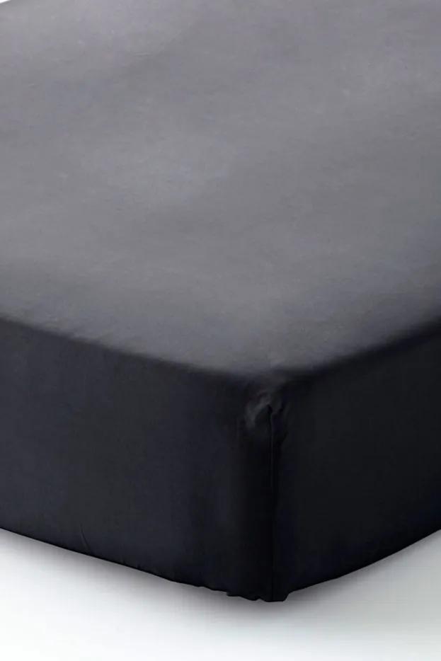 Jersey hoeslaken, zwart (180 x 220 cm)