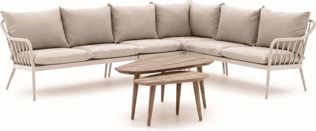 Hoek loungeset Manifesto  | 6 personen | Loungeset Beige | Hoekbank Aluminium | 280x214cm | Kees Smit Tuinmeubelen