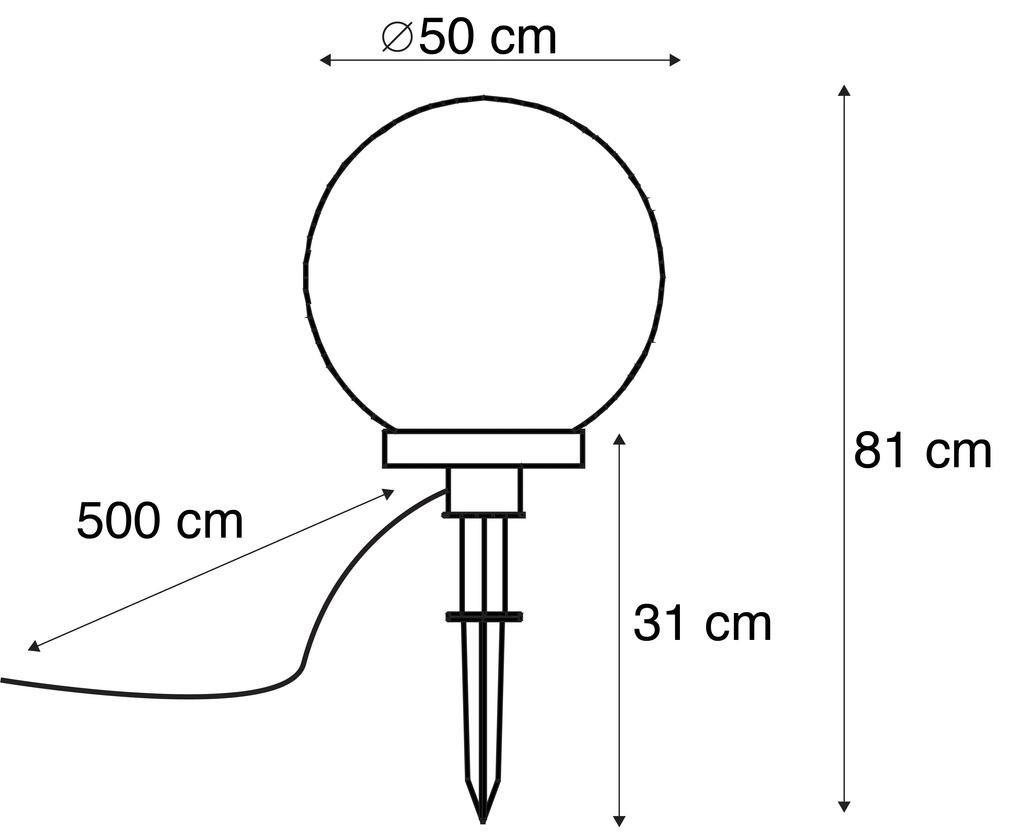 Buitenlamp met grondpin 50 cm IP44 - Bol Modern E27 IP44 Buitenverlichting