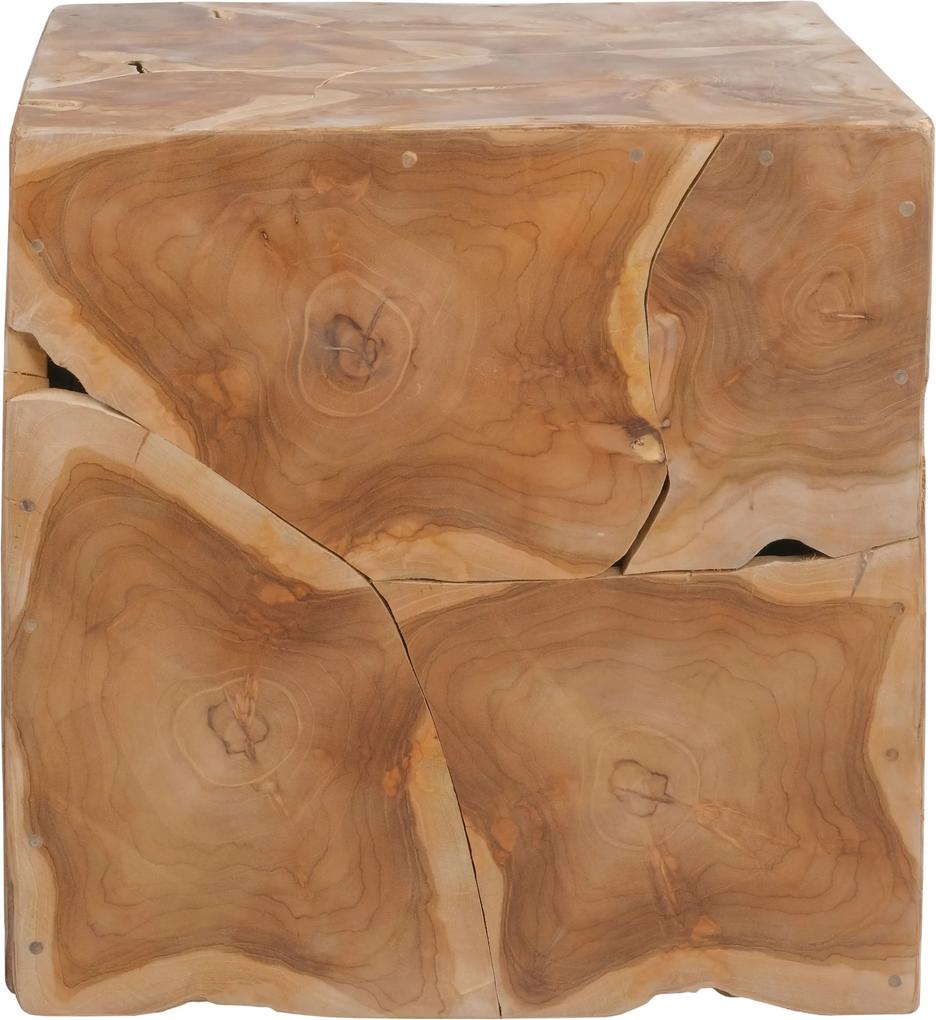 Hearthome & Living | Bijzettafel Block lengte 45 cm x breedte 45 cm x hoogte 45 cm naturel bijzettafels teakhout tafels | NADUVI outlet