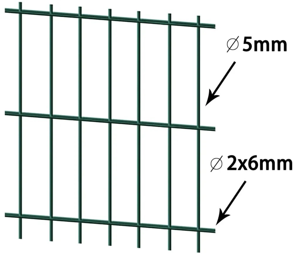 vidaXL Dubbelstaafmat 2,008x1,43 m groen