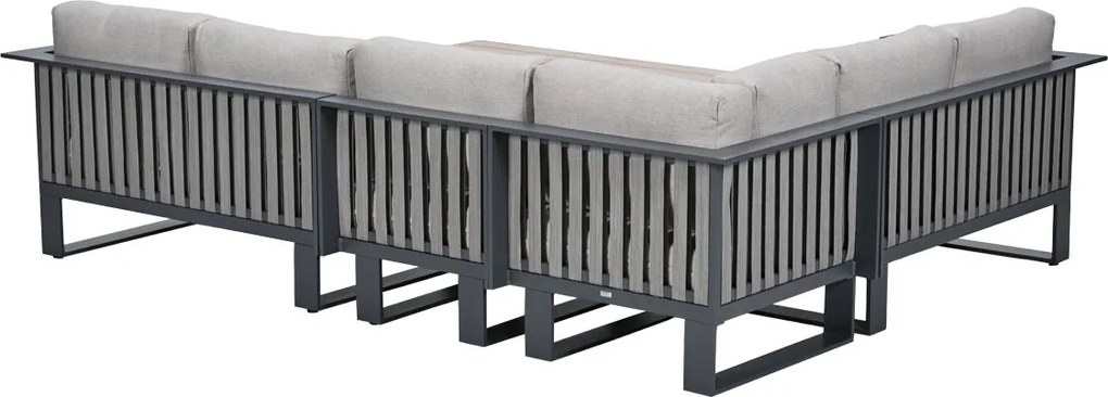 Garden Impressions Gabon - Brugge lounge dining set 5-delig - donker grijs