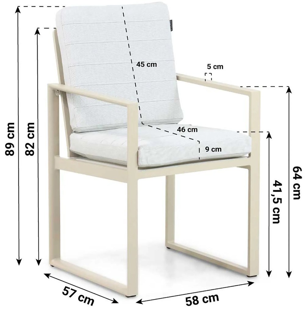 Tuinstoel Aluminium Taupe-naturel-bruin Lifestyle Garden Furniture Nuno