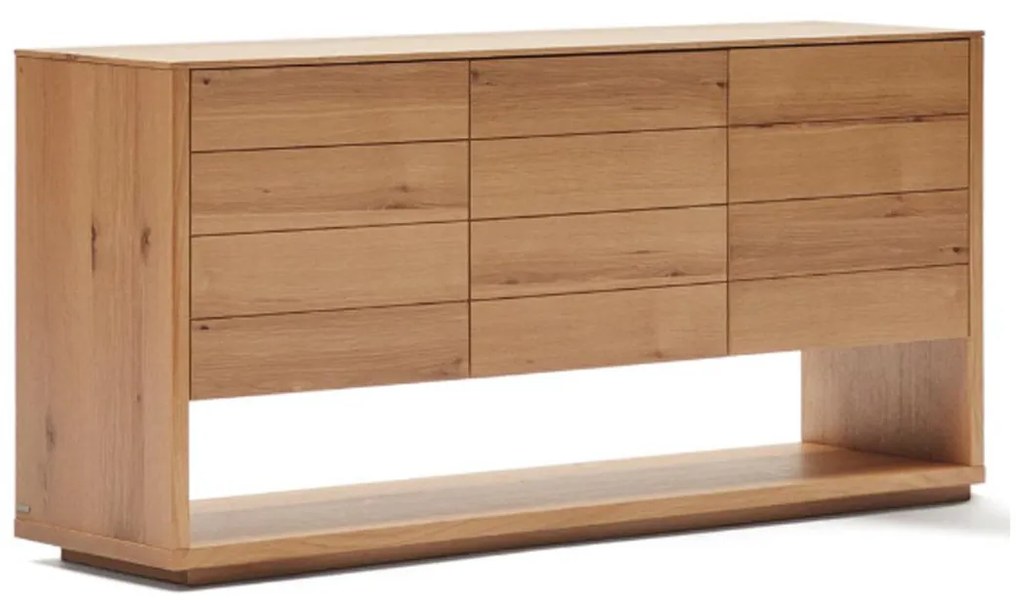 Kave Home Alguema Eiken Dressoir Met Deuren En Open Vak 150 Cm - 151x40x74cm.