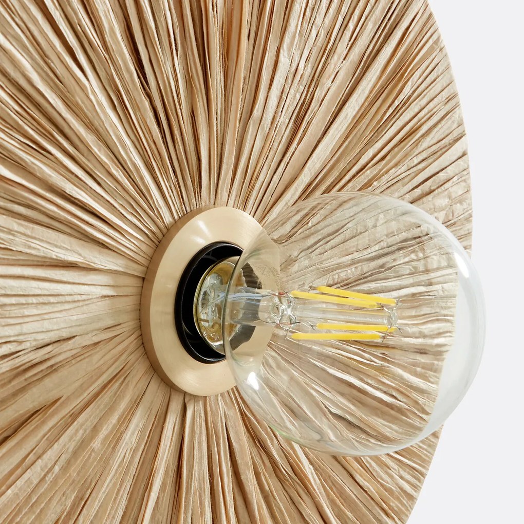 Ronde wandlamp in raffia Ø30 cm, Rafita