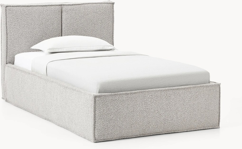 Bouclé gestoffeerd eenpersoonsbed Dream