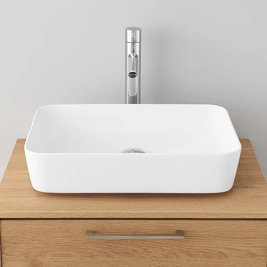 Sanigoods Aqualis keramische waskom 60x40cm wit glans