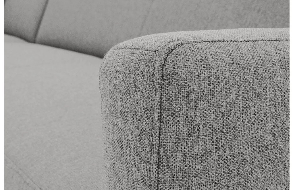 Goossens Key West lichtgrijs, stof, 2,5-zits, modern design met ligelement links