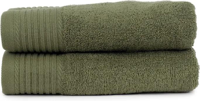 The One Towelling 2-PACK: Handdoek Basic - 50 x 100 cm - Olijfgroen