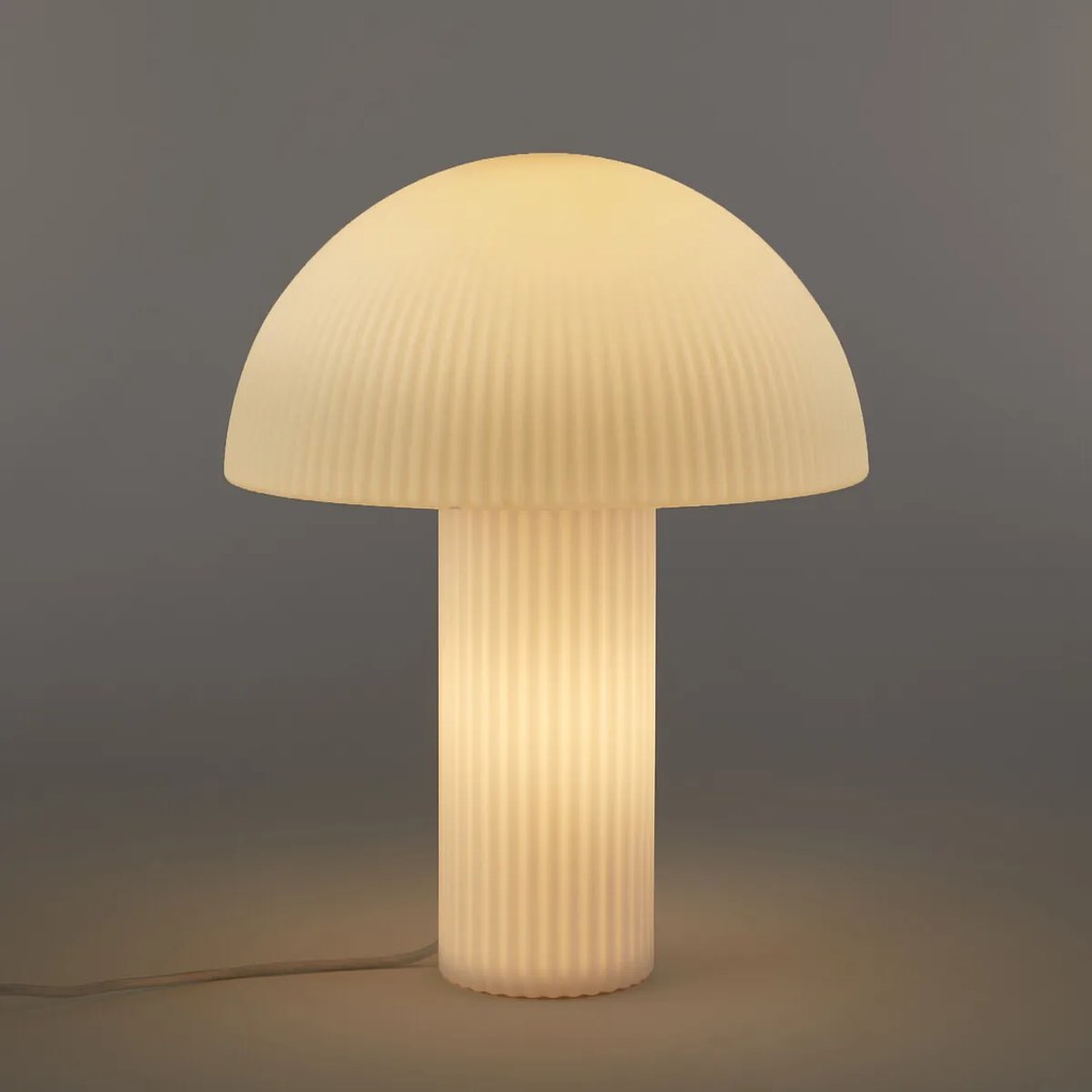 Paddestoellamp, gestreept opalineglas, Loulou