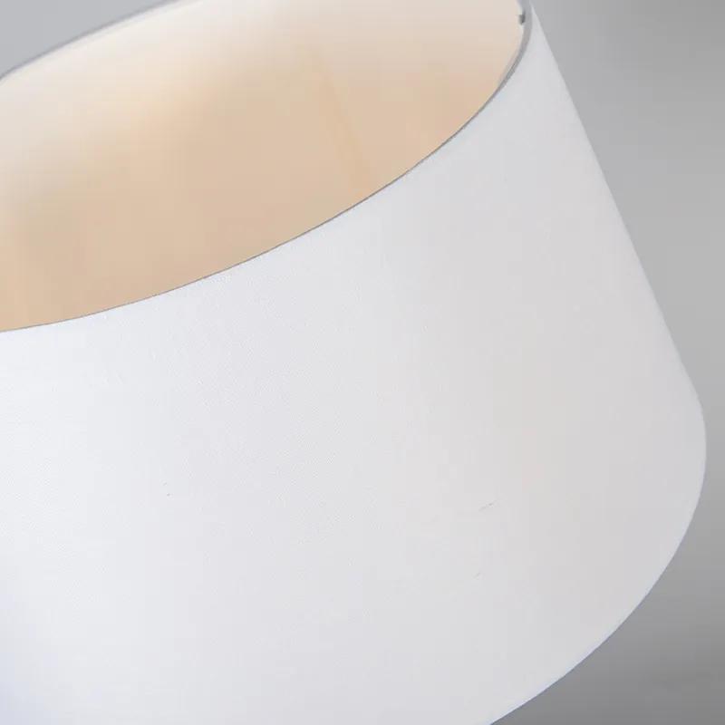 Tafellamp staal met kap wit 35 cm verstelbaar - Parte Design, Modern E27 rond Binnenverlichting Lamp