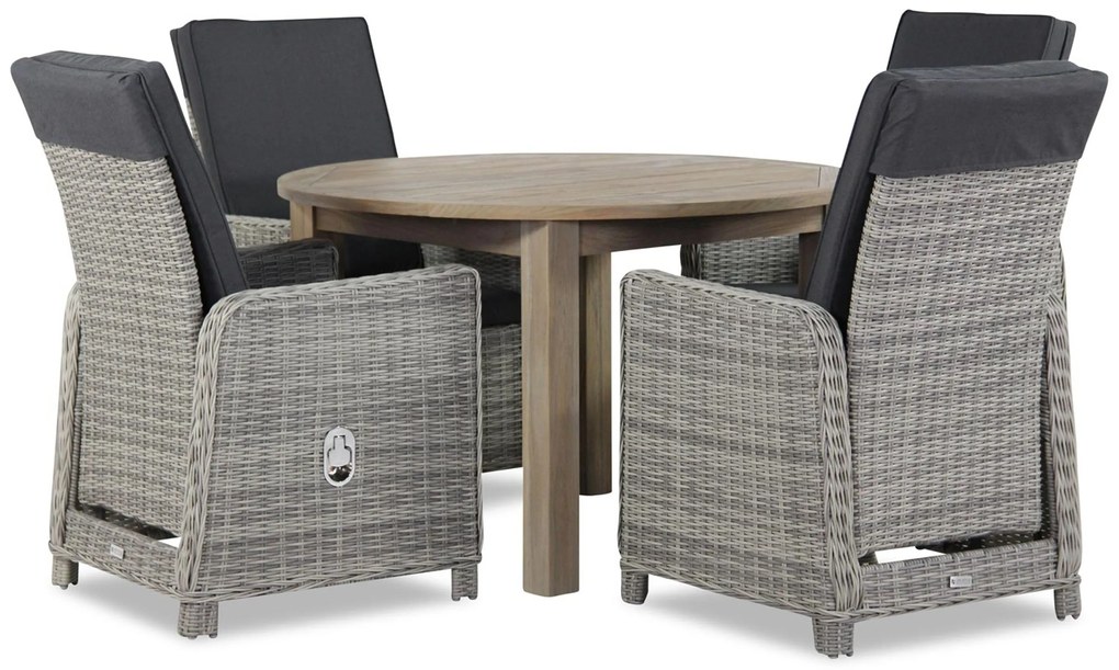 Garden Collections Bello/Brighton Dining Set Wicker Grijs 5-delig