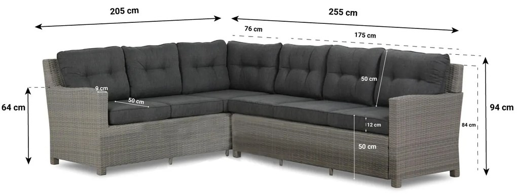 Hoek loungeset 5 personen Wicker Taupe  Domani Furniture Oslo