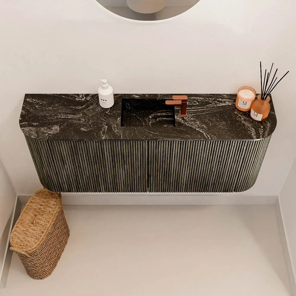 Mondiaz Joya DLux 105cm toiletmeubel ronding links/rechts shadow met wastafel faye midden 1 kraangat lava