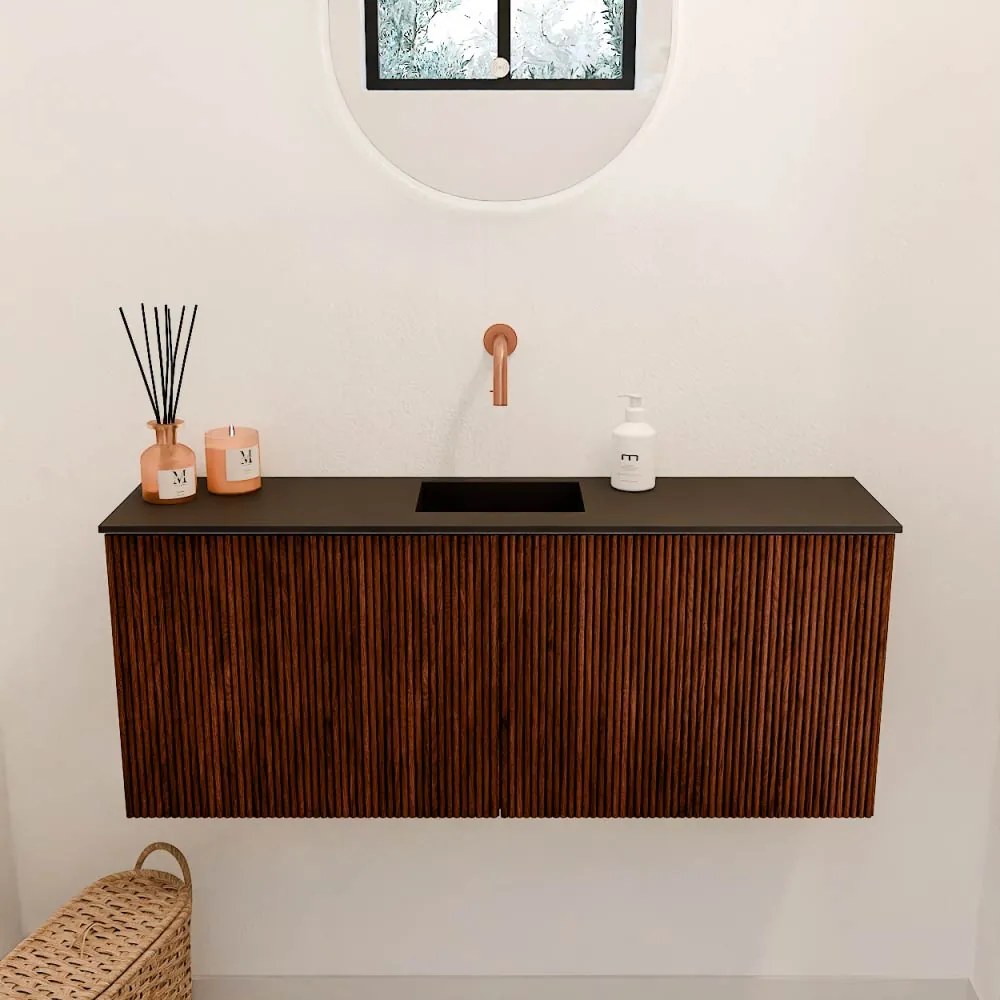 Mondiaz Joya 100cm toiletmeubel ruby met wastafel faye midden zonder kraangat urban