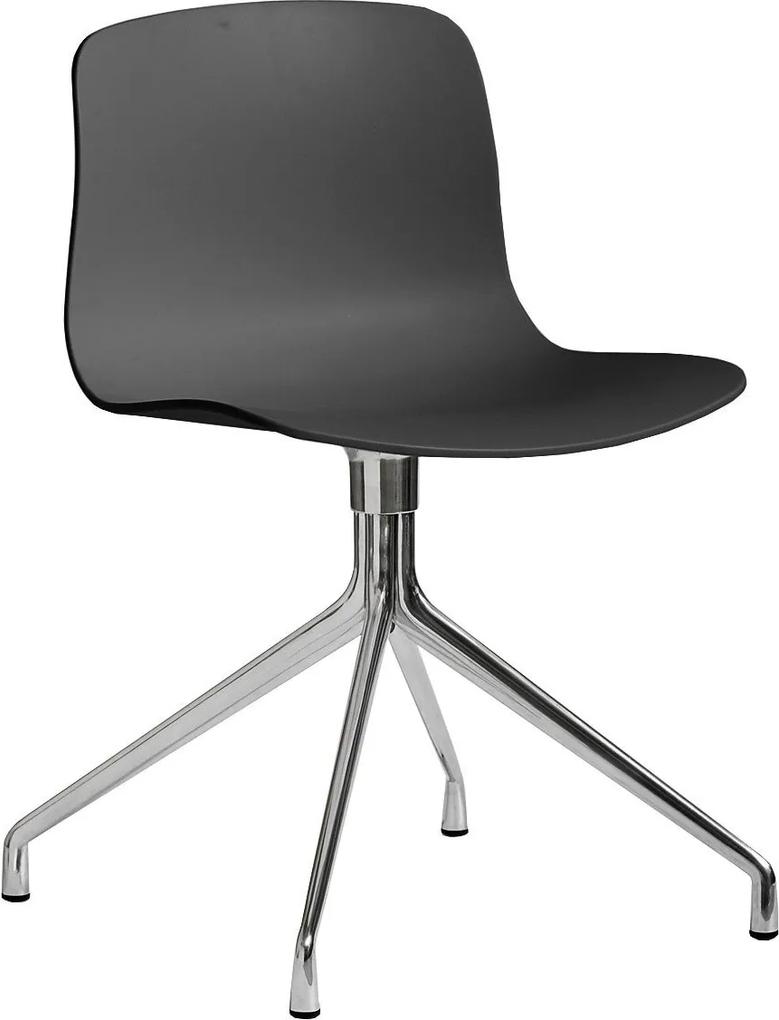 Hay About a Chair AAC10 stoel met gepolijst aluminium onderstel Soft Black