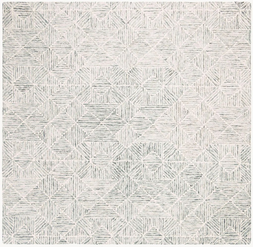 Handgetuft laagpolig wollen vloerkleed Azure