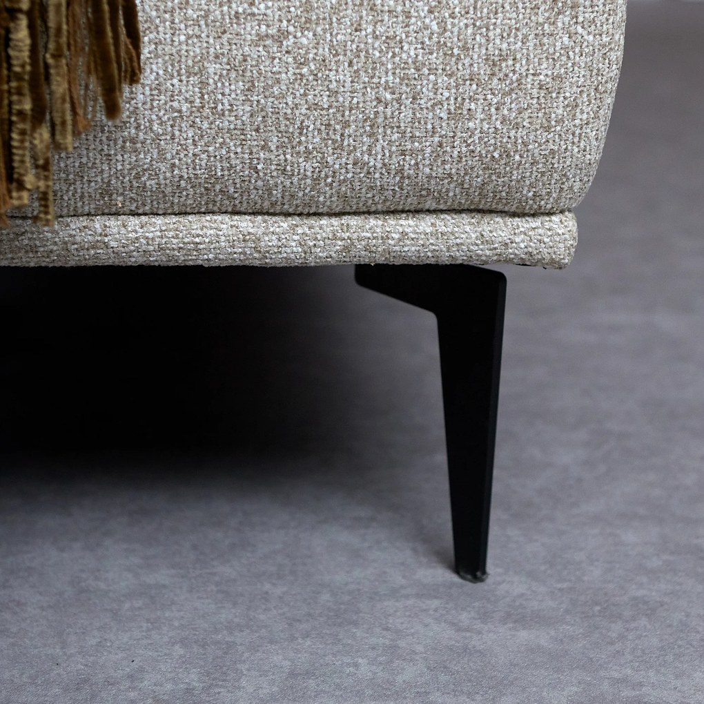 Moderne Hoekbank Beige Ottomane Rechts