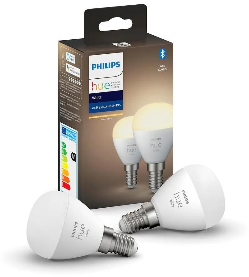 SET 2x Dimbare LED Lamp Philips Hue WHITE P45 E14/5,5W/230V 2700K