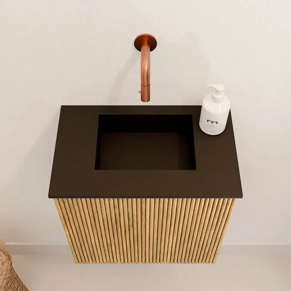 Mondiaz Joya 40cm toiletmeubel oak met wastafel faye midden zonder kraangat urban