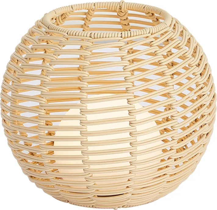 Buiten tafellamp beige 25cm incl. LED oplaadbaar met USB-C IP44 - Oli