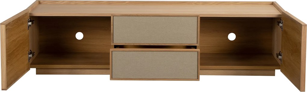 Tv-meubel Eiken Met Stoffen Deuren 150 Cm - 150x40x40cm.