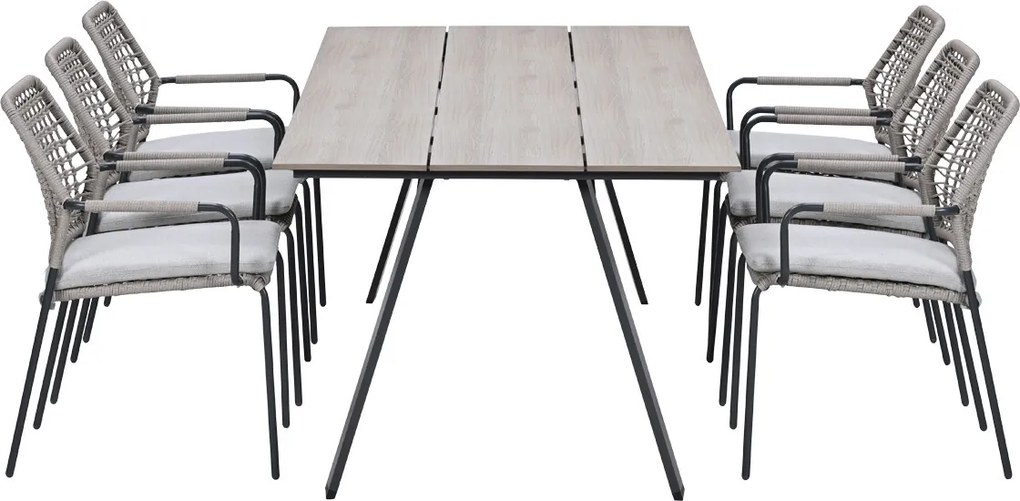 Garden Impressions Natas tuinset sand 7-delig - Braga tuintafel 220x100 cm